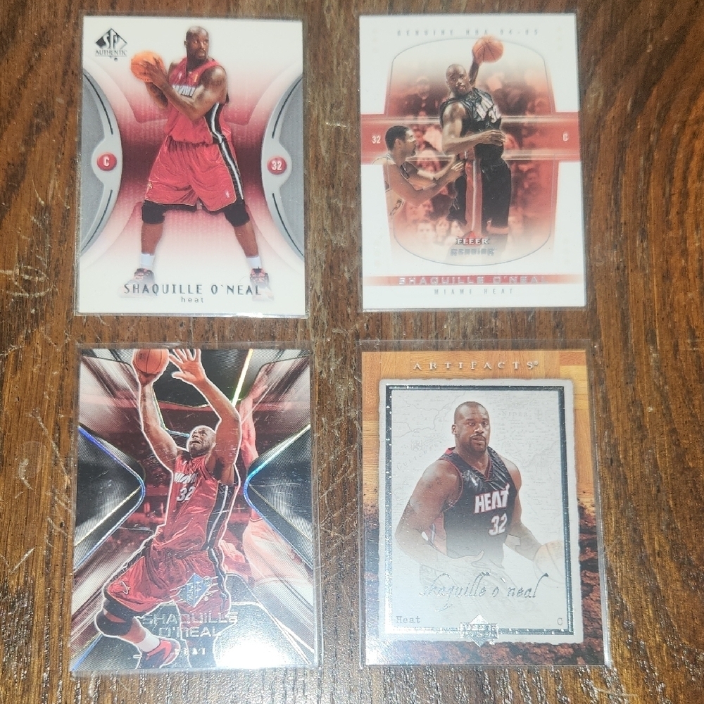 Set of 4 Shaquille O'Neal Basketball Trading Cards Fleer SP Upper Deck SPx